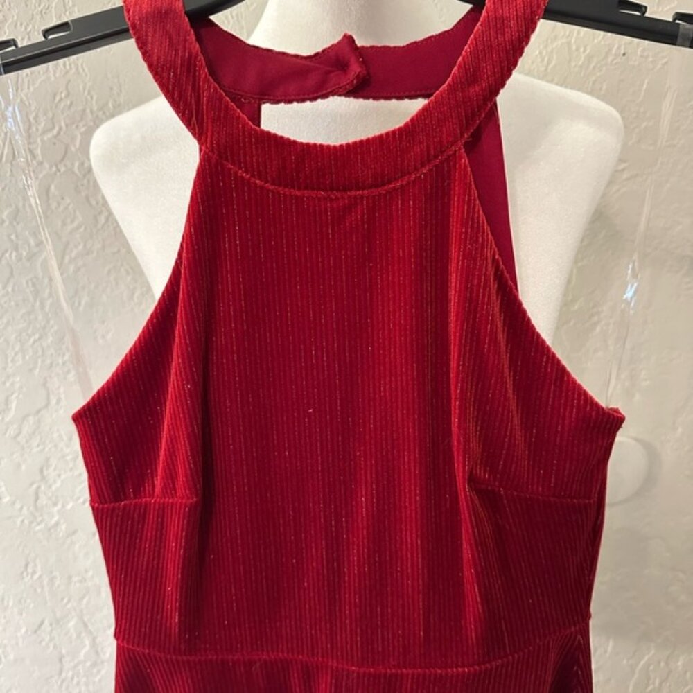 Spoiled Red Halter Mini Dress - Picture 2 of 9